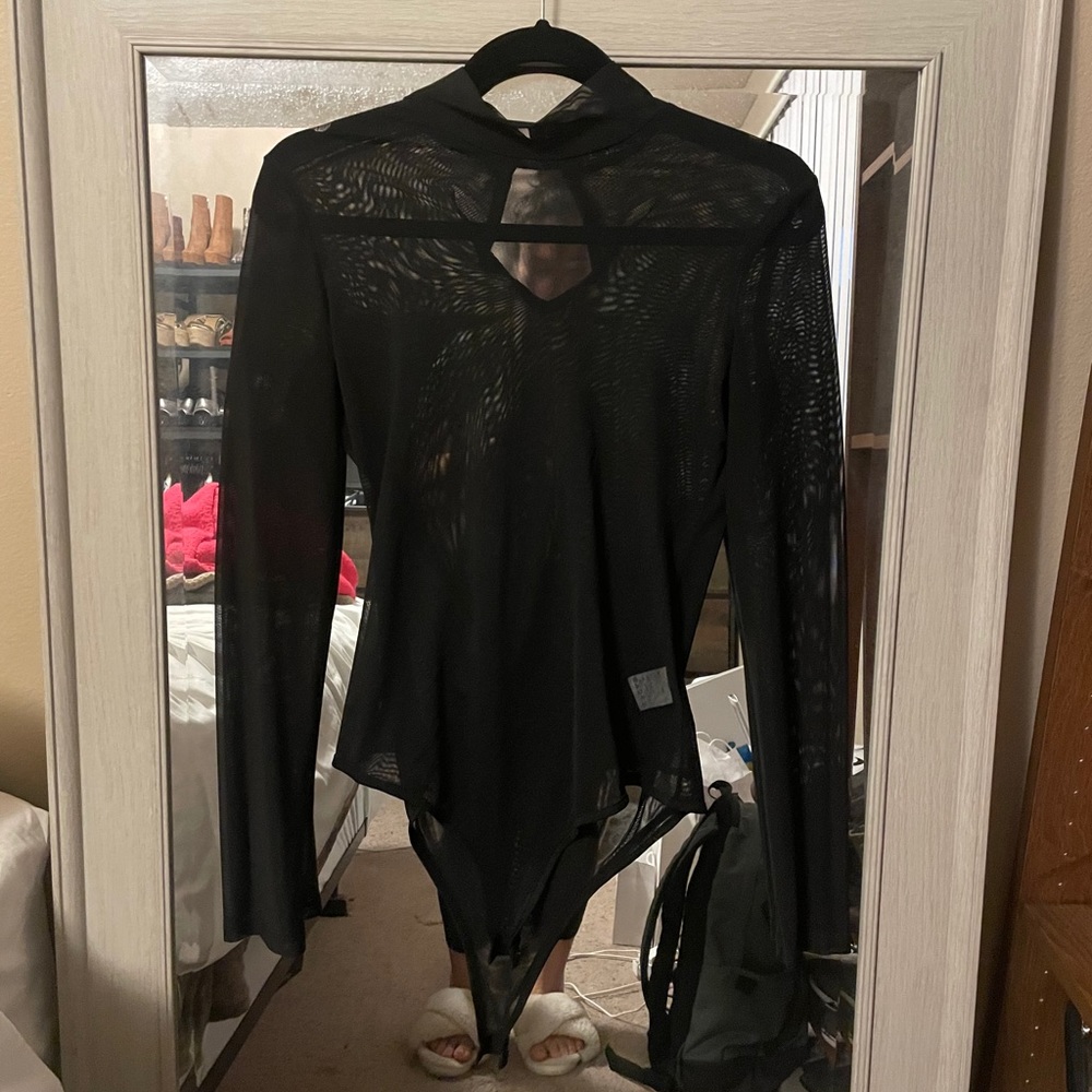 NEVER WORN SHEIN sheer black bodysuit